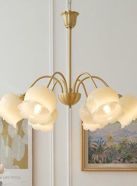 现代中简法式美SM-D565全铜约奶油铃兰卧古室吊式灯衣帽间客厅餐