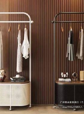 复衣帽架落地卧中古式轻奢47033可移动藤编仿脏室衣篓古收纳挂衣