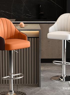 吧台椅升AL101896降旋转前现代简约靠背吧凳家用脚台轻酒吧奢椅子