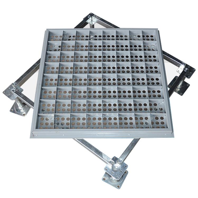 厂家直04850供定风制房防静电全钢隔栅小圆机孔可通高架活动地板