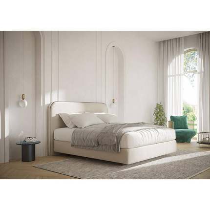 式奶生油风女床布床家用主卧设艺计法师落地双99625人床