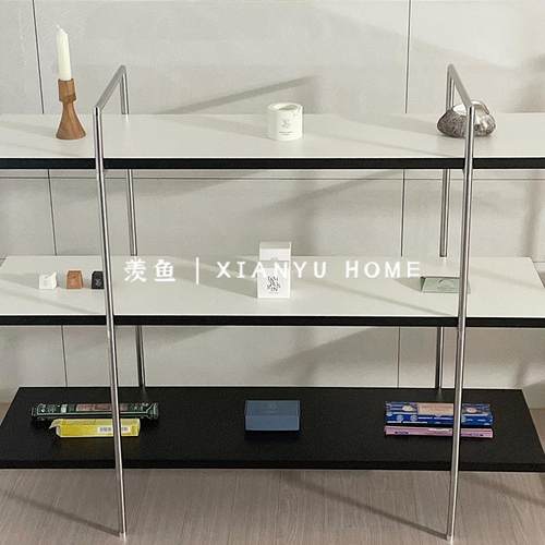 厅简易客隔板Q-23书不锈钢中古置物架落靠墙展示架陈架列架地展示