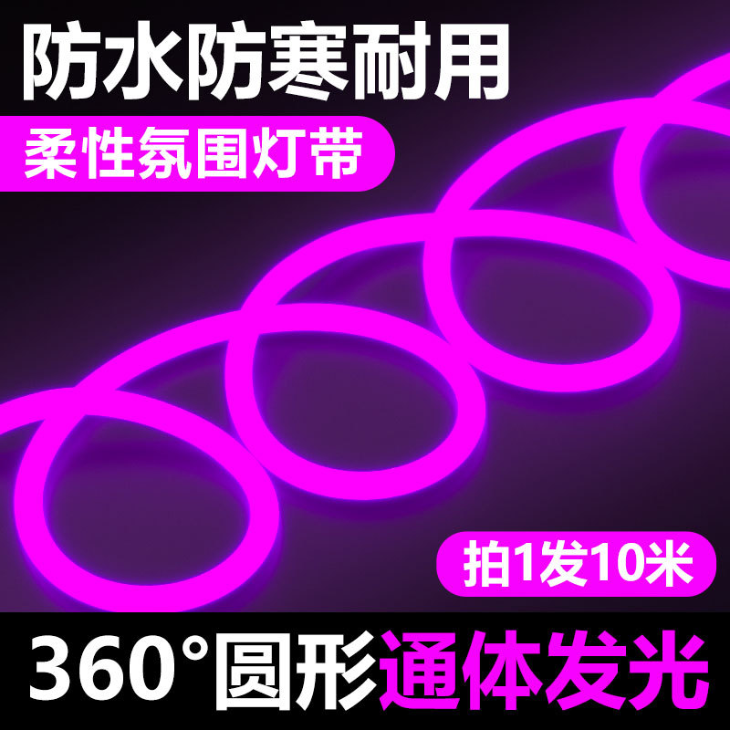 TRIAC氛围紫光灯带led灯条圆形户外防水霓虹灯氛围广告工程亮化线
