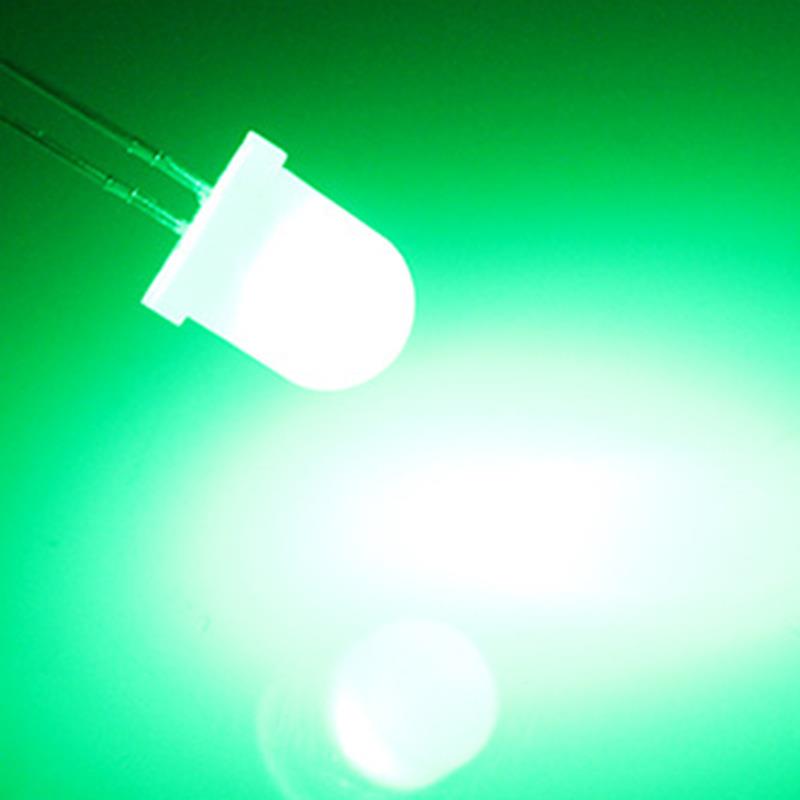 f10状白雾发暖光白红黄蓝绿光1m0m乳白色散led直插灯珠发FAK光二