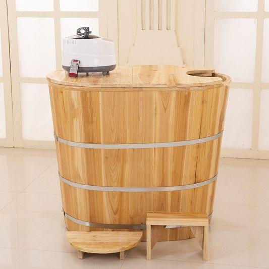 KTM加厚加高省水木桶桶泡澡桶蒸熏木蒸桶浴浴盆实质浴缸成汗人家