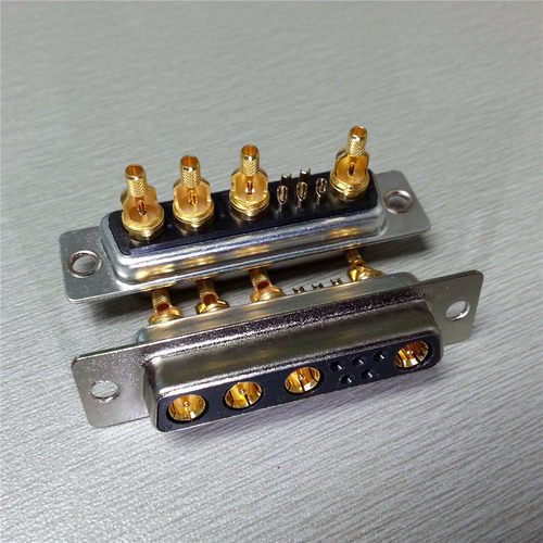 D-SUB(9W4)射频连接器母头 端子镀全金  DB型射频同轴9W4母座插头