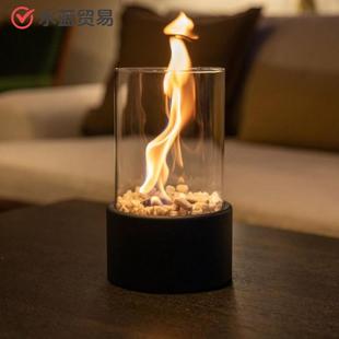 时尚 饰小夜灯酒 现代室内户外酒精壁炉灯家用取暖便携式 桌面装