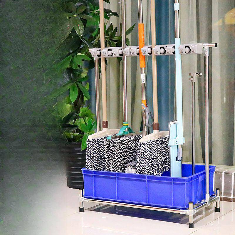 拖把架落地式生不锈钢可移动把架扫把挂架免打孔卫拖间收纳HDM整