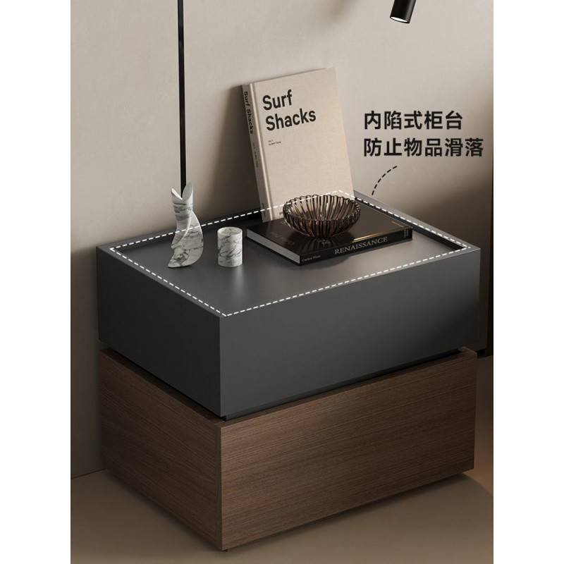 lw0床头柜简约现代家用卧室收纳柜2024新款小型储物柜创意床边置