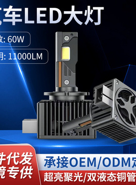 汽车LED大灯D系列 D1S\D2S\D3S\D4S\D5\D8 双铜管导热led灯前大灯