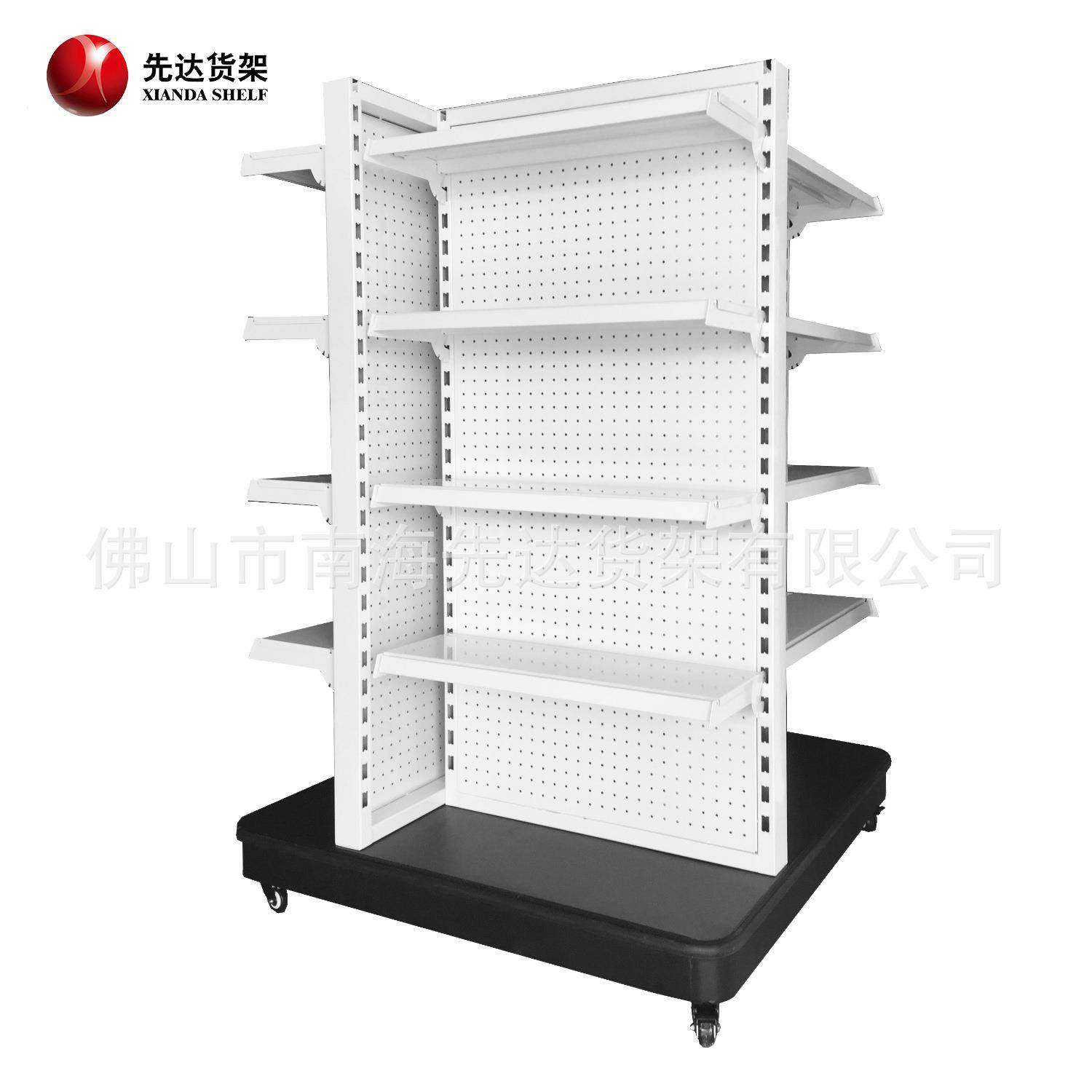 超市货架|四面陈列展示架|超市堆头货架