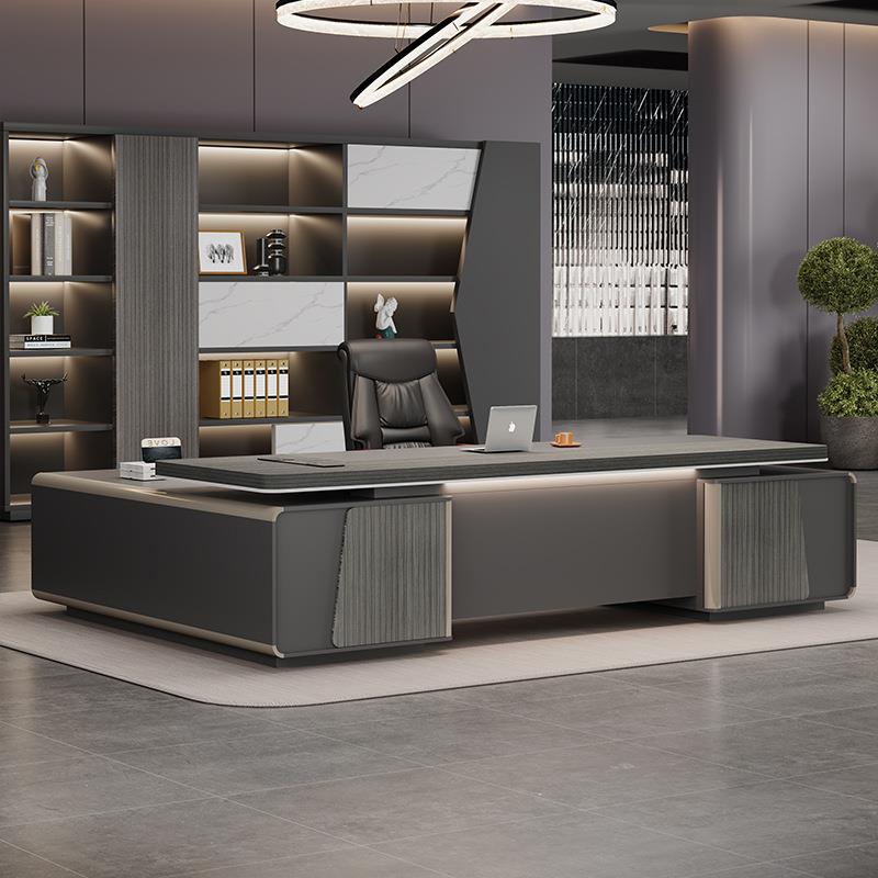 办公桌老板桌椅组合书柜总经理办公室总裁大班台简约现代办公室桌
