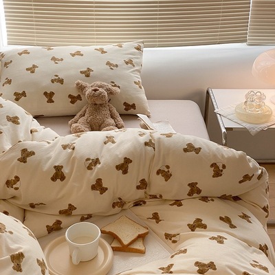 软乎乎儿童被套单件A类婴儿可爱纯棉卡通针织裸睡全棉100单人被罩