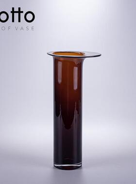 轻奢现代简琥色插花玻璃花瓶摆珀件餐厅OHV5059-软花装样板房约装