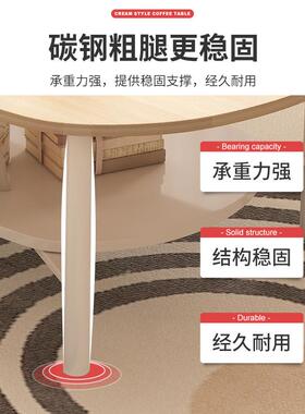 2467茶几小户型客厅家用沙发茶极桌简约椭圆桌油简奶风小桌形子
