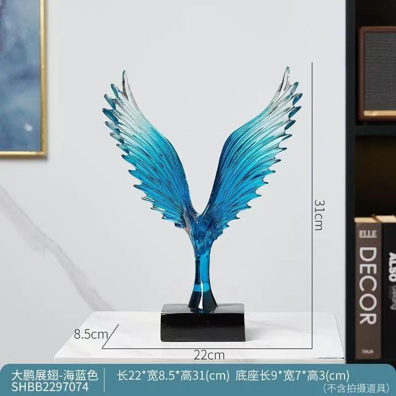 大鹏展厅翅天使之透明树脂工艺透明天使品翼摆件家送居客玄关装饰