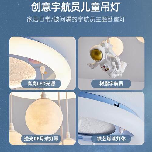 卧儿童房间吸顶26277灯护男孩宇航全光谱智能眼卡通室灯女现代约