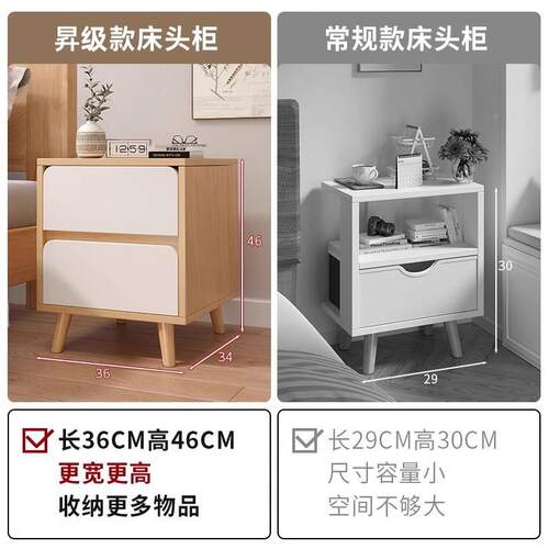 床头柜CTG02390现代简易小户型卧室出租床物家房用床头置物架子边