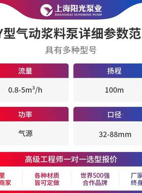 FY气动不锈钢浆料泵动销油桶ECK泵泵厂家直现货上海阳光业气泵