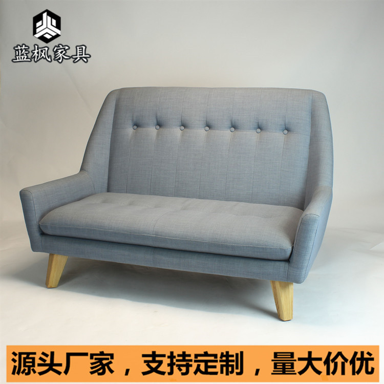 养老院布艺休闲沙发洽谈卡座小户型月子中心实木实木家具现代简约