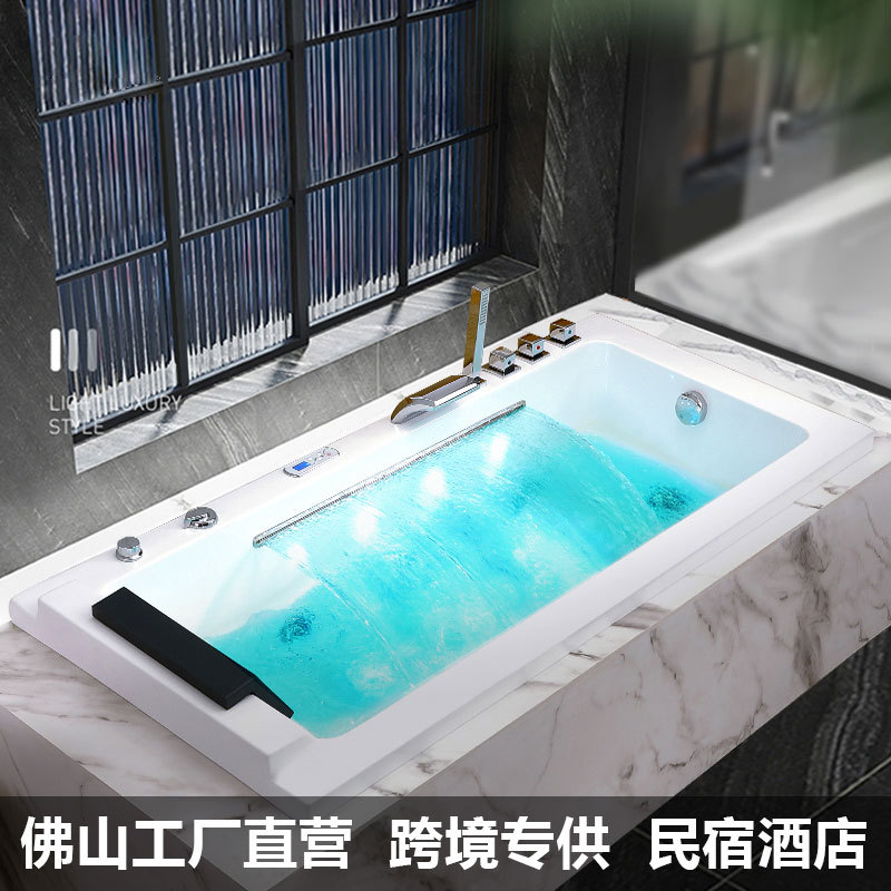 嵌入式家用酒店成人冲浪按摩亚克力浴缸1.4-1.8米恒温加热浴缸盆