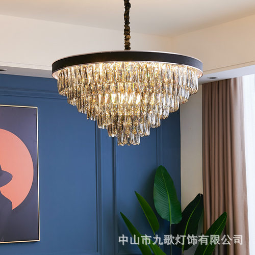 轻奢水晶吊灯现代简约餐厅客厅灯具别墅后现代卧室楼梯间网红灯具