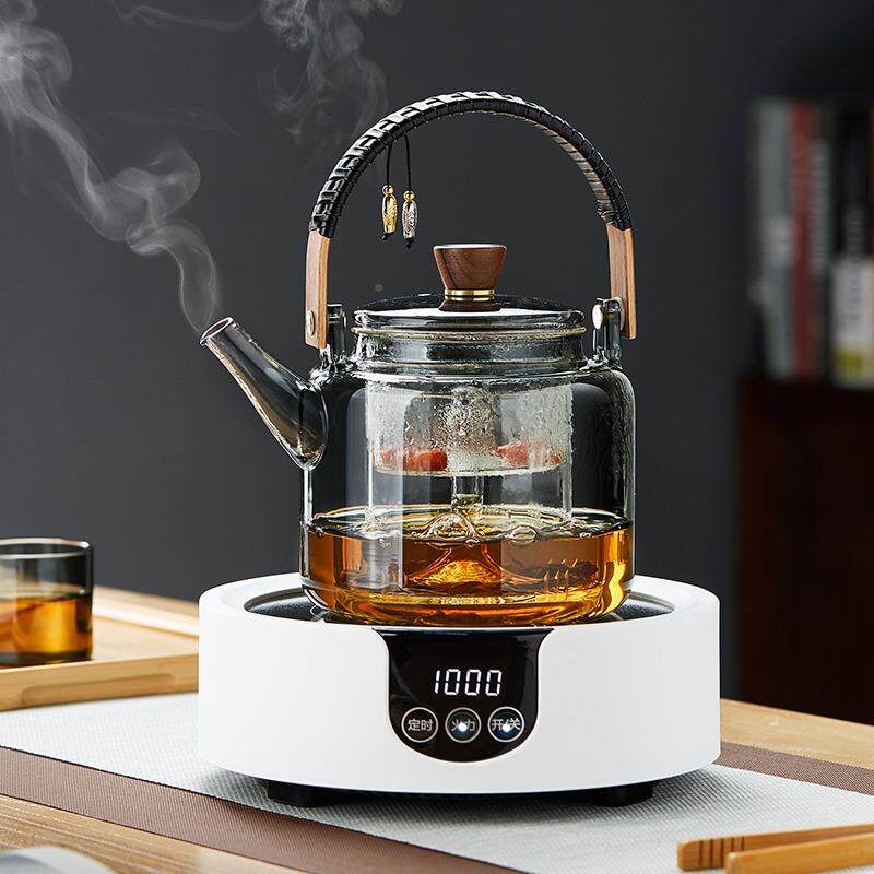 蒸日式耐热玻璃煮茶壶明-家用火烧水壶电陶专用提炉梁壶茶器茶具