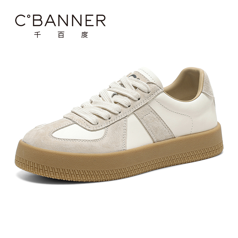 千百度百搭平底运动休闲小白鞋