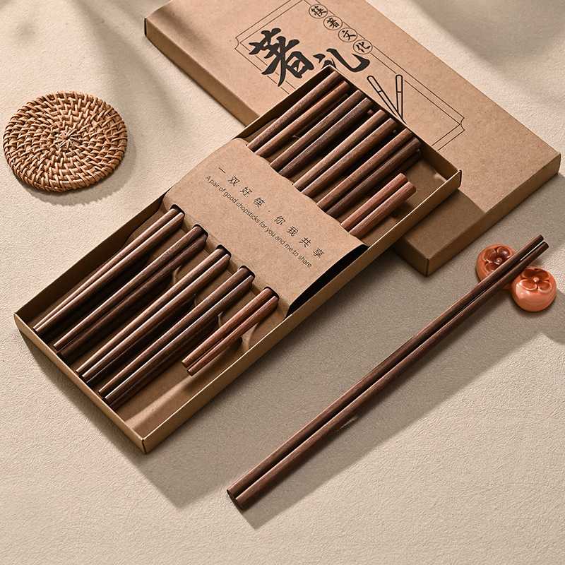 鸡翅木筷子批发家用红檀实木宾客