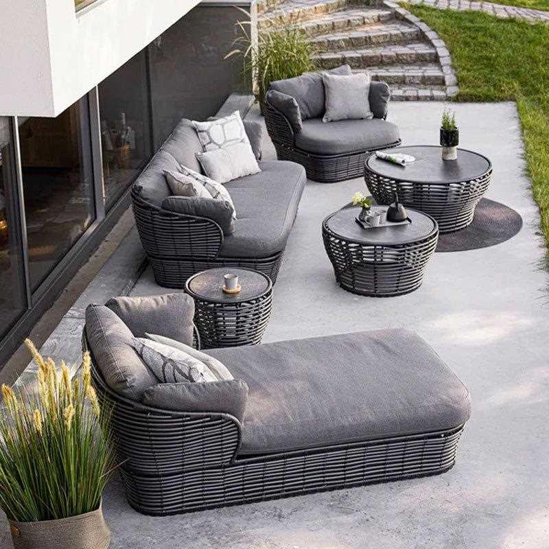 新款直销藤椅藤编露台茶几户外藤编沙发双人庭院花园室外休闲藤椅