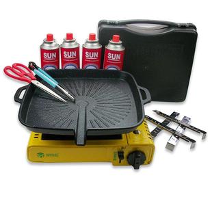 户外明火不粘烧烤圆方盘烤肉锅卡式炉电磁炉便携烤盘铁板烧烤套装