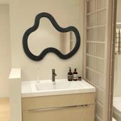 ins化妆镜现代民宿卫浴镜防雾不规则艺术酒店洗漱镜北欧装 饰镜子