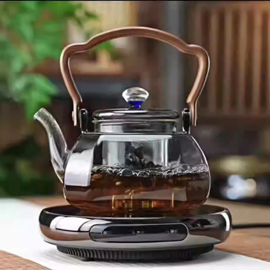 茗凤祥1300w高端合金黑晶炉家用超薄触控屏幕煮茶快煮壶自动煮茶