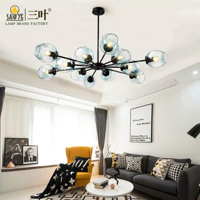 北欧魔豆玻璃分子吊灯家用简约现代服装店装饰灯具卧室餐厅客厅灯