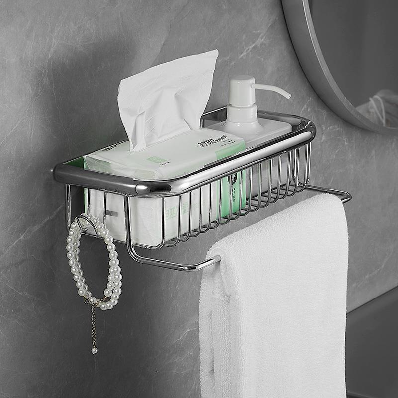 全铜三角蓝单层浴室置物架淋浴房洗澡间壁挂四方网篮宽边收纳角篮