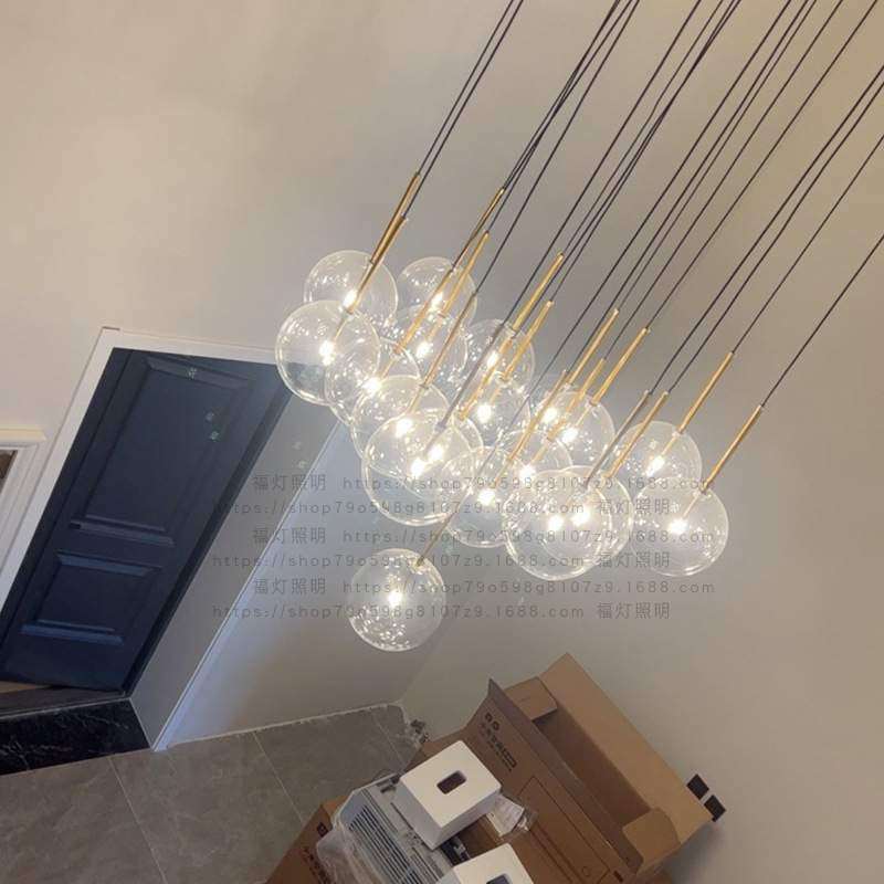 北欧餐厅玻璃楼梯吊灯透明创意个性后现代简约圆球泡泡吧台小吊灯,纺织面料/辅料/配套,纺织机械配件,淘宝优惠券,粉丝福利购,淘宝优惠卷