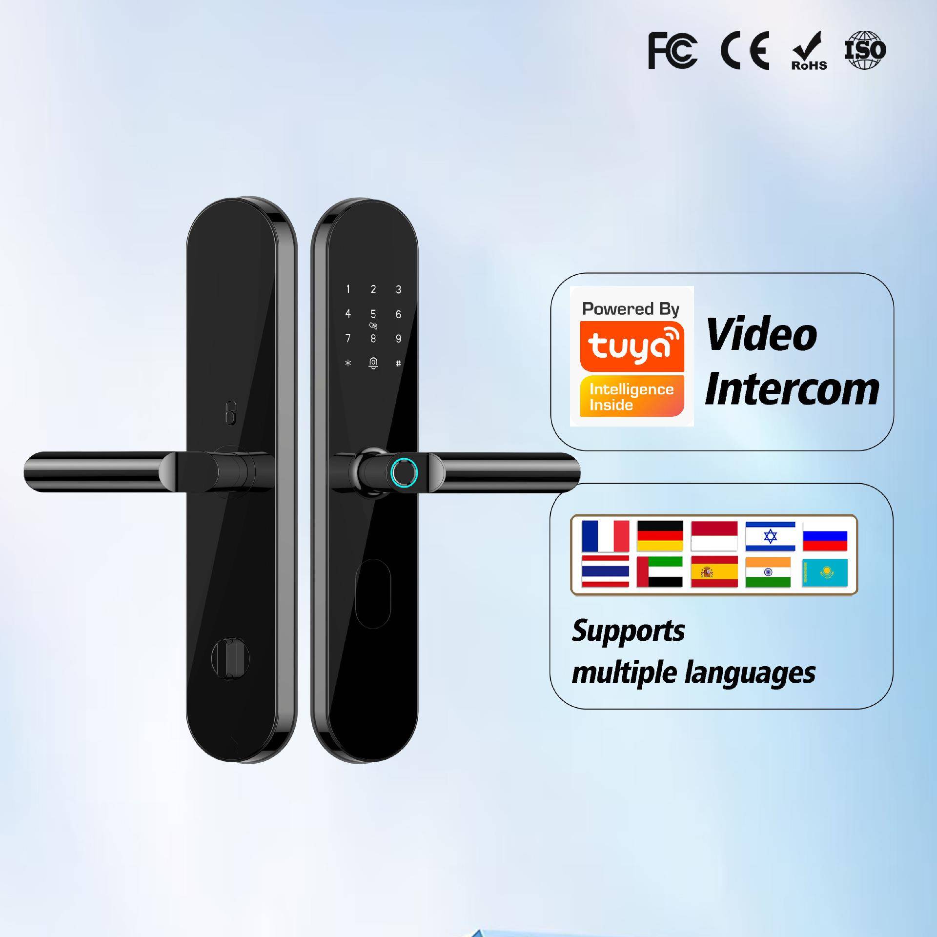 公寓楼人脸锁指纹通通蓝牙密码电子锁远程集中管理校园卡NFC锁