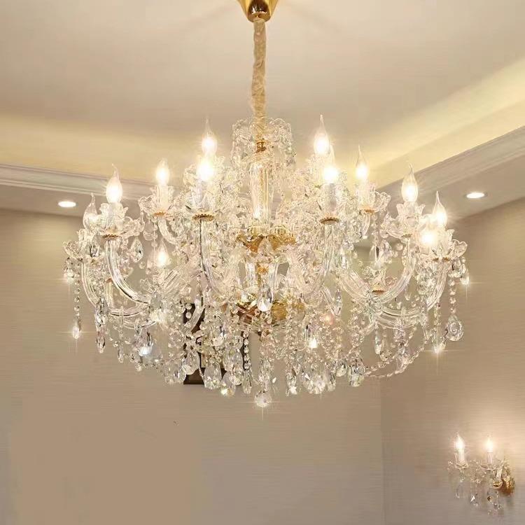 法式水晶灯轻奢客厅吊灯现代简约卧室餐厅蜡烛水晶灯酒店婚庆吊灯