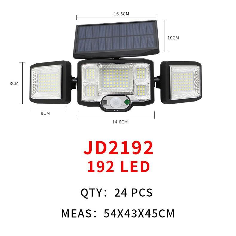 96/192灯COB户外感应太阳能灯人体遥控投光灯198LED太阳能感应灯