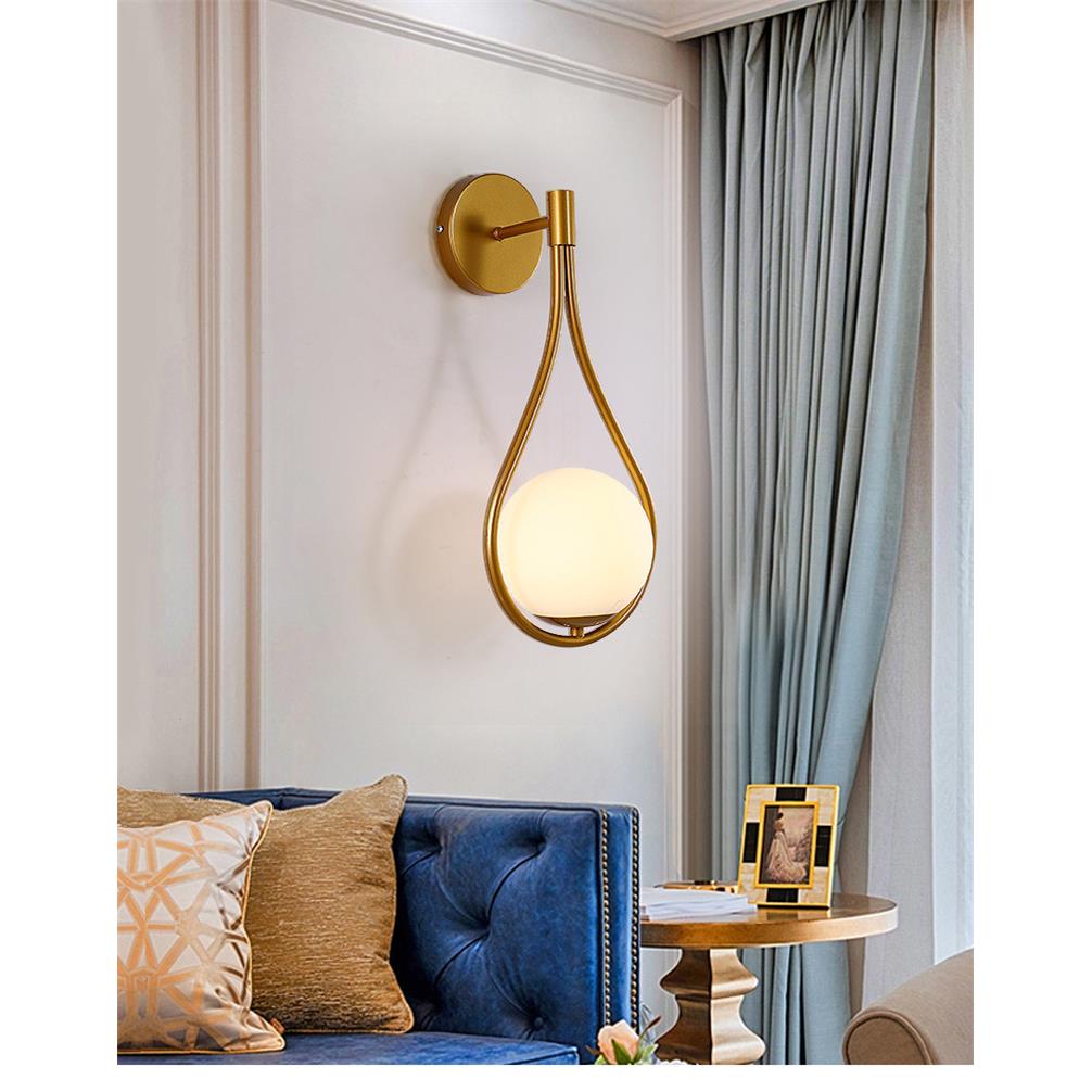 跨境直供北欧卧室床头led壁灯金色家居灯饰110V灯具E26/E27灯极简