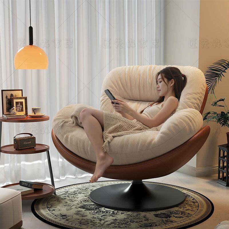 懒人沙发旋转蛋壳椅摇摇椅躺椅阳台家用可睡觉休闲单人沙发窝窝椅