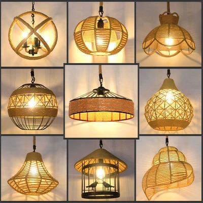 美式复古怀旧工业风餐厅麻绳吊灯创意个性咖啡厅灯服装店吧台灯具