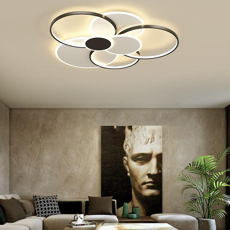 客厅灯简约现代大气创意个性圆形LED吸顶灯卧室房间大厅小爱北欧