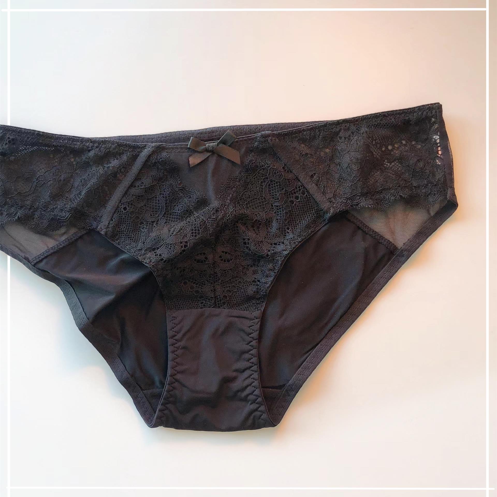 内裤女生夏季薄款女士性感纯棉裆抗菌式黑色低腰冰丝蕾丝内裤女款