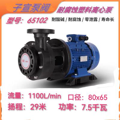 ECK氟塑料铁氟龙PP塑料PVDF耐腐蚀耐酸碱化工泵离心泵