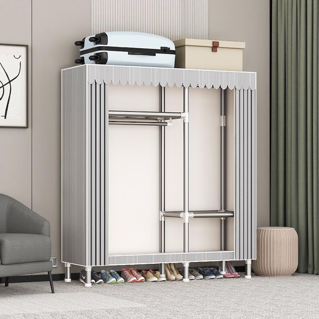 衣柜全钢架特厚加粗家用卧室简易衣柜拼接加厚爆款布衣柜结实耐用