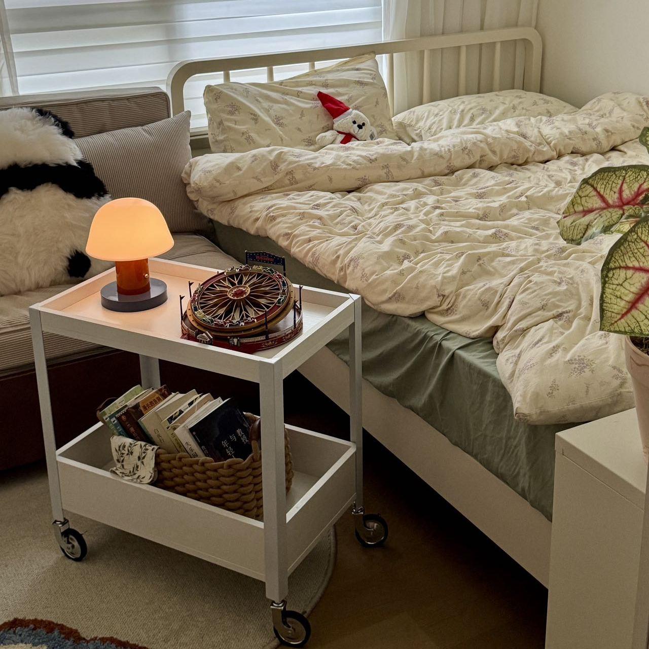 ins风沙发边柜网红铁艺推车简约旋转多层轻奢客厅移动茶几置物架