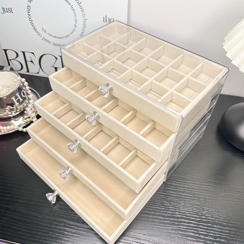 五层首饰盒高档珠宝盒防尘防潮戒指耳环项炼手镯耳针饰品收纳盒