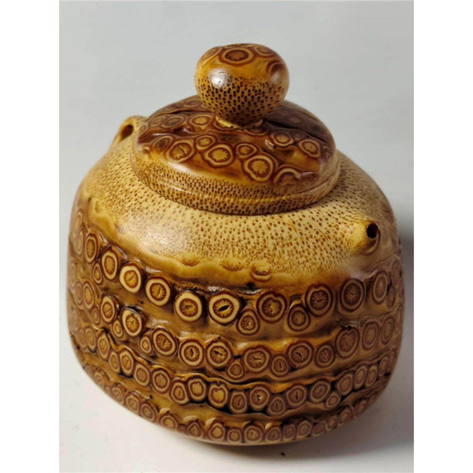 天然玉竹根雕刻文玩把玩件手工打磨满钉笔筒铃铛金蟾壶罐子香炉囊,特色手工艺,竹编/竹雕,淘宝优惠券,粉丝福利购,淘宝优惠卷