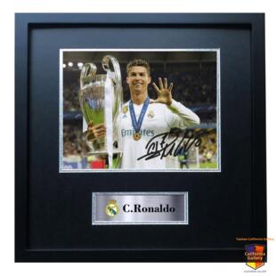 C罗 签名覆刻照片相框裱框球衣装饰画海报挂画皇马曼联卧室礼物